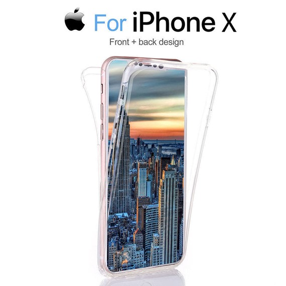 Microsonic iPhone X Kılıf 6 tarafı tam full koruma 360 Clear Soft Şeffaf 5