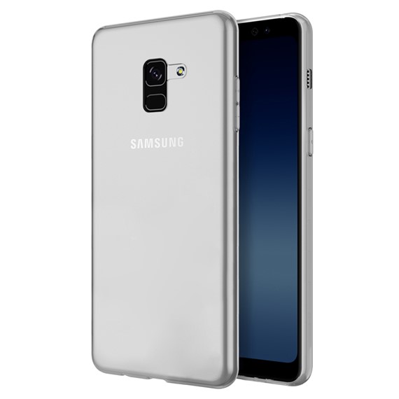 Microsonic Samsung Galaxy A8 Plus 2018 Kılıf Transparent Soft Beyaz 1