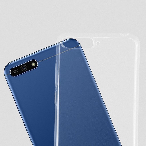 Microsonic Huawei Y6 2018 Kılıf Transparent Soft Beyaz 4