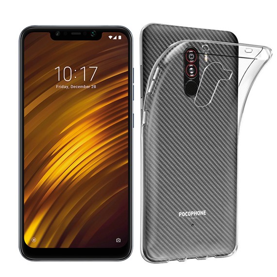 Microsonic Xiaomi Pocophone F1 Kılıf Transparent Soft Beyaz 3