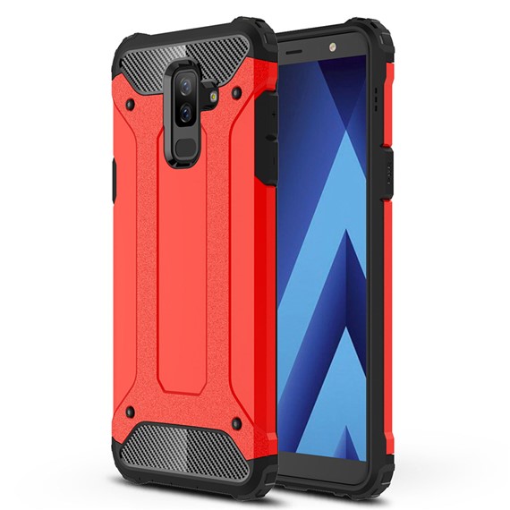 Microsonic Samsung Galaxy A6 Plus 2018 Kılıf Rugged Armor Kırmızı 1