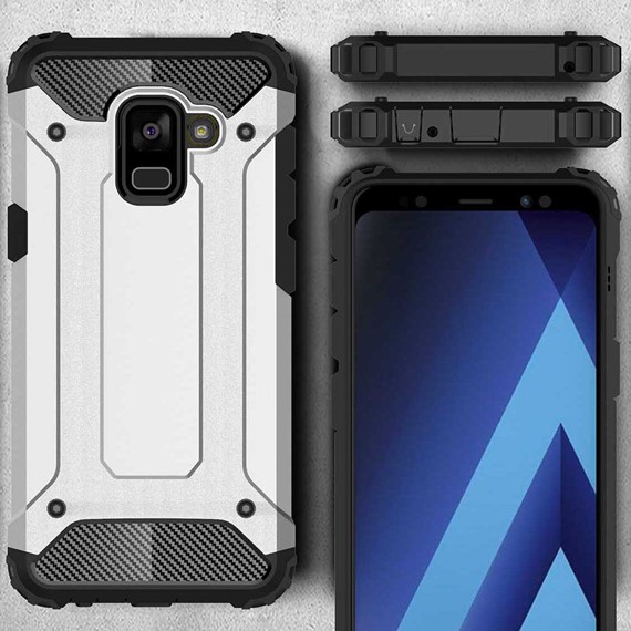 Microsonic Samsung Galaxy A8 2018 Kılıf Rugged Armor Siyah 3