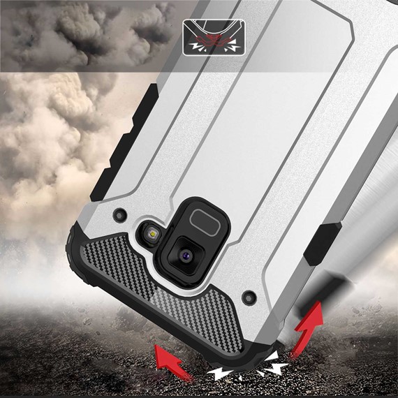 Microsonic Samsung Galaxy A8 2018 Kılıf Rugged Armor Mavi 4