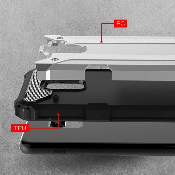 Microsonic Samsung Galaxy A8 2018 Kılıf Rugged Armor Gümüş 5