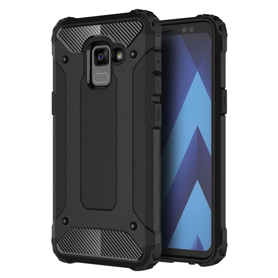 Microsonic Samsung Galaxy A8 Plus 2018 Kılıf Rugged Armor Siyah 1