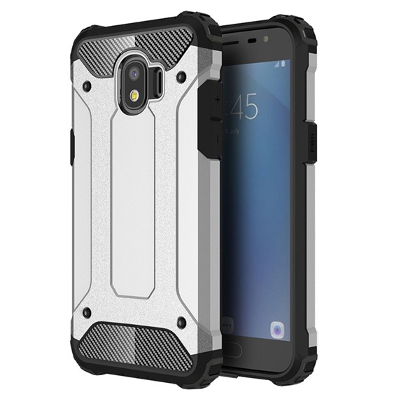 Microsonic Samsung Galaxy Grand Prime Pro Kılıf Rugged Armor Gümüş 1