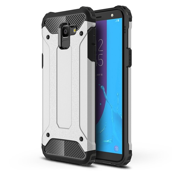 Microsonic Samsung Galaxy J6 Kılıf Rugged Armor Gümüş 1