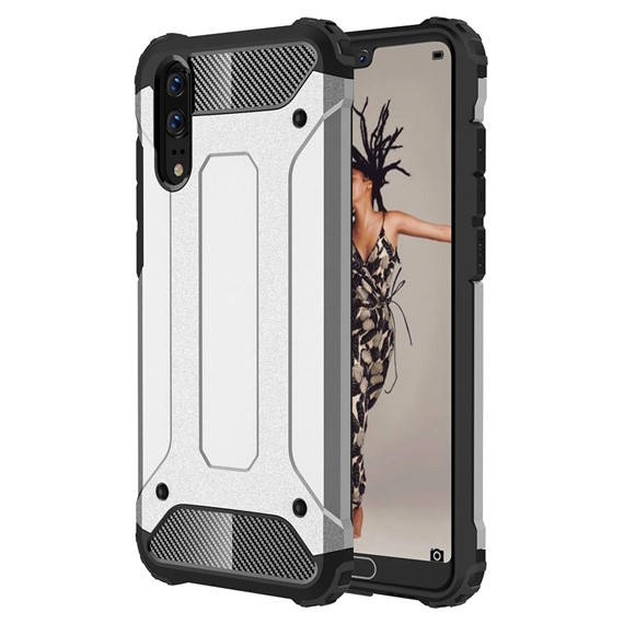 Microsonic Huawei P20 Kılıf Rugged Armor Gümüş 1