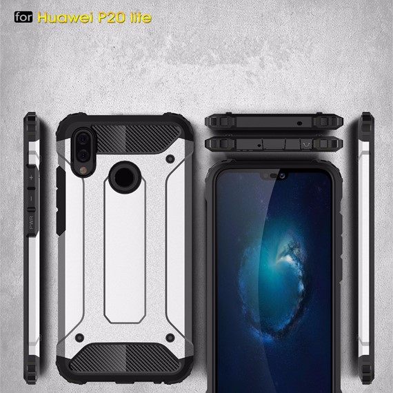 Microsonic Huawei P20 Lite Kılıf Rugged Armor Mavi 4