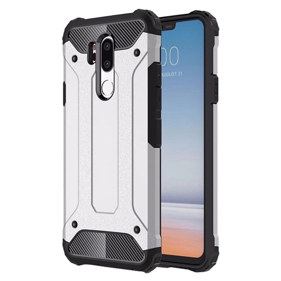 Microsonic LG G7 Kılıf Rugged Armor Gümüş 1