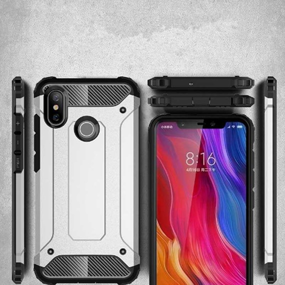 Microsonic Xiaomi Mi A2 Mi 6X Kılıf Rugged Armor Gümüş 3