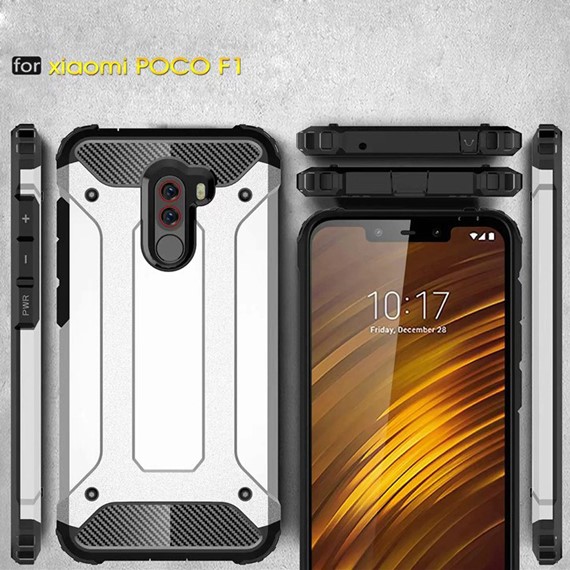 Microsonic Xiaomi Pocophone F1 Kılıf Rugged Armor Kırmızı 5