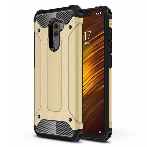 Microsonic Xiaomi Pocophone F1 Kılıf Rugged Armor Gold 1