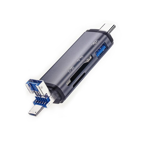 Microsonic 3 IN 1 OTG Kard Okuyucu USB Micro USB Type-C Çevirici Gri 1