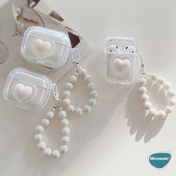 Microsonic Huawei FreeBuds SE 3 Kılıf Figure Series RosyHeart Şeffaf 4
