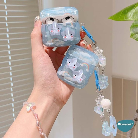 Microsonic Airpods 4 Nesil ANC Kılıf Figure Series LuckyStar Mavi 2