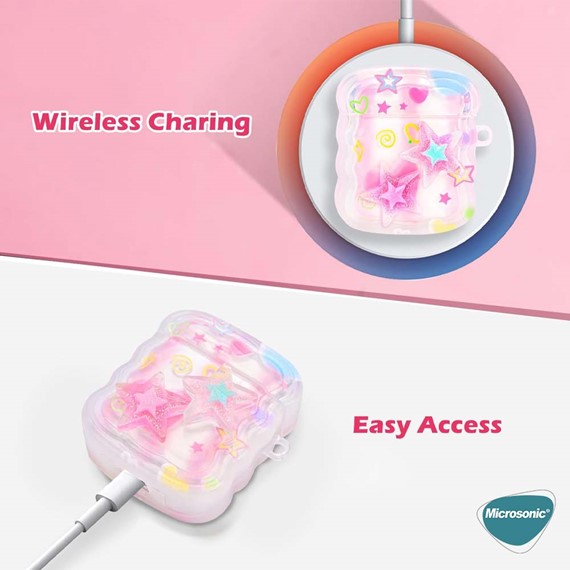 Microsonic Huawei FreeBuds SE 3 Kılıf Figure Series RosyHeart Şeffaf 6