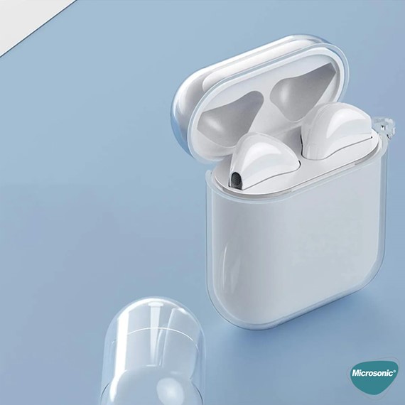 Microsonic AirPods 1 Nesil 2 Nesil Kılıf Transparent Clear Soft Şeffaf 4