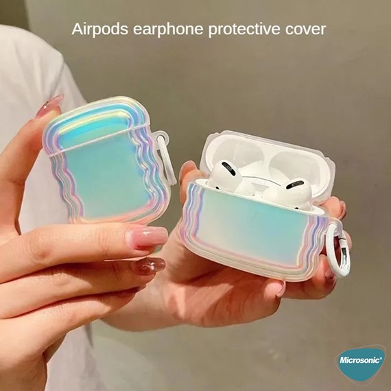 Microsonic AirPods 3 Nesil Kılıf Zigzag Hologram Çok Renkli 5