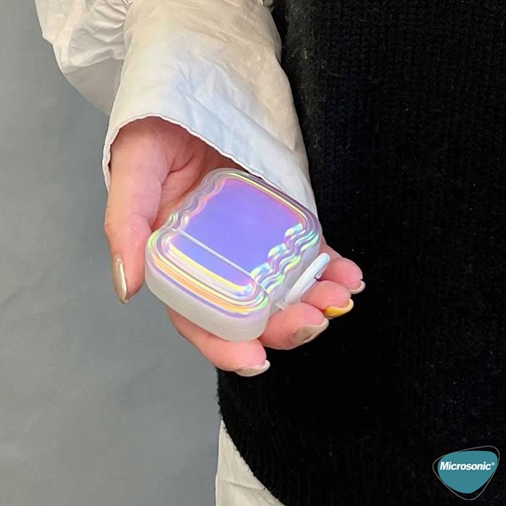 Microsonic Airpods 4 Nesil ANC Kılıf Zigzag Hologram Çok Renkli 6