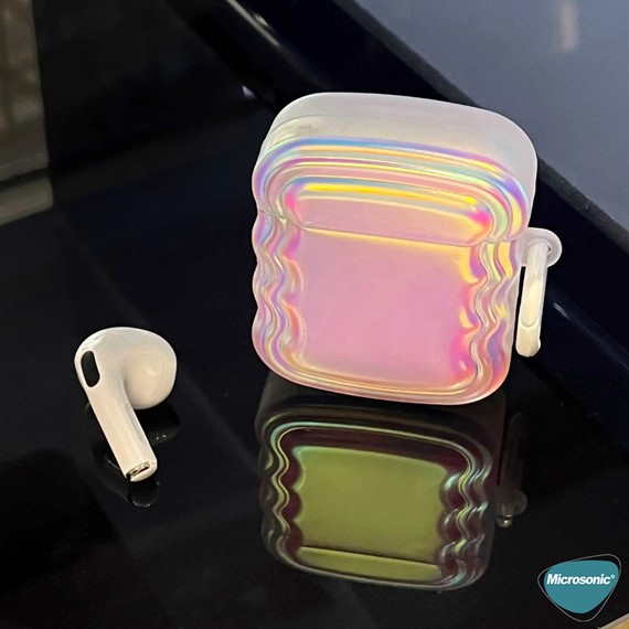 Microsonic AirPods 3 Nesil Kılıf Zigzag Hologram Çok Renkli 7