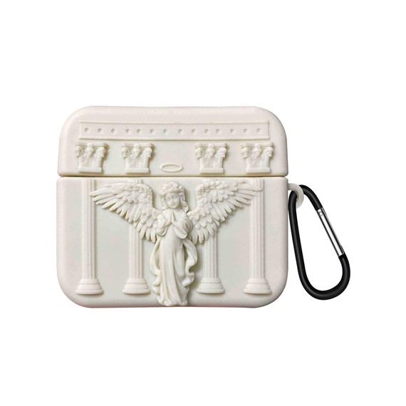 Microsonic Airpods 4 Nesil ANC Kılıf Cartoon Figürlü Silikon Praying Angel Bej 1