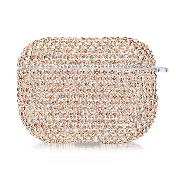 Microsonic Airpods 4 Nesil ANC Kılıf Diamond Swarovski Görünümlü Taşlı Rose Gold 1