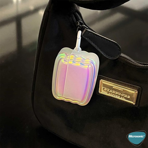 Microsonic Airpods 4 Nesil ANC Kılıf Zigzag Hologram Çok Renkli 3