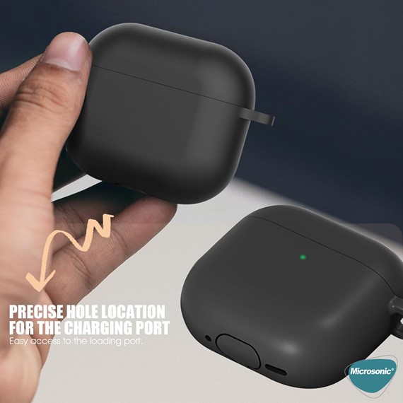 Microsonic AirPods 4 Kılıf Askılı Mat Silikon Pembe 2
