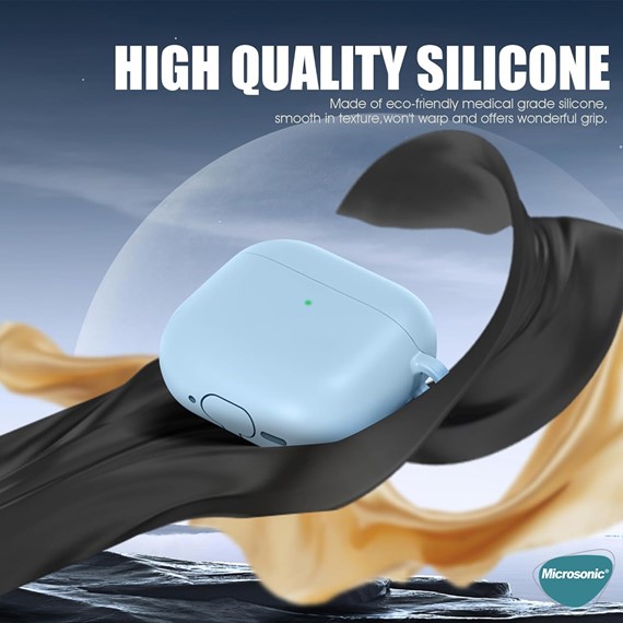 Microsonic AirPods 4 Kılıf Askılı Mat Silikon Pembe 3