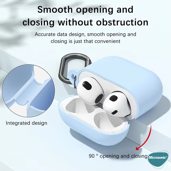 Microsonic AirPods 4 Kılıf Askılı Mat Silikon Pembe 7
