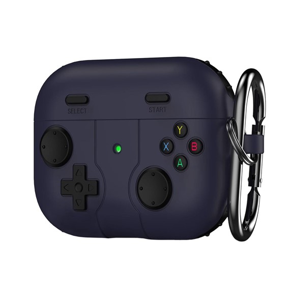 Microsonic AirPods 4 Kılıf Cartoon Figürlü Silikon Retro Gameboy Lacivert 1