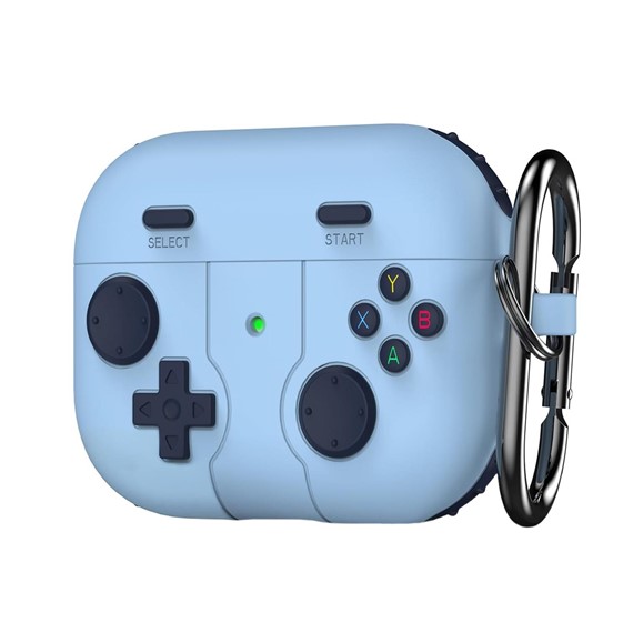 Microsonic AirPods 4 Kılıf Cartoon Figürlü Silikon Retro Gameboy Mavi 1