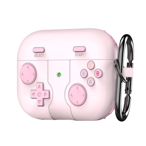 Microsonic AirPods 4 Kılıf Cartoon Figürlü Silikon Retro Gameboy Pembe 1