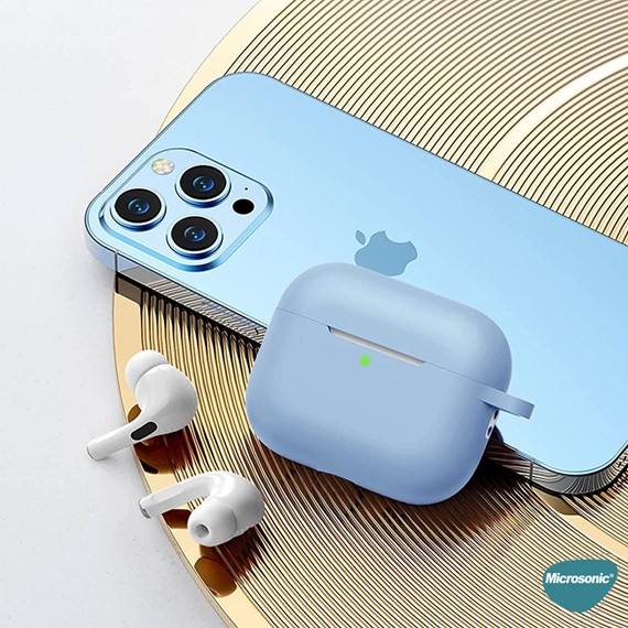Microsonic AirPods Pro 2 Nesil Kılıf Askılı Mat Silikon Açık Yeşil 5