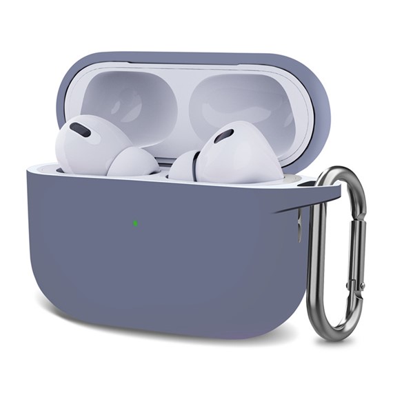 Microsonic AirPods Pro 2 Nesil Kılıf Askılı Mat Silikon Lavanta Grisi 1