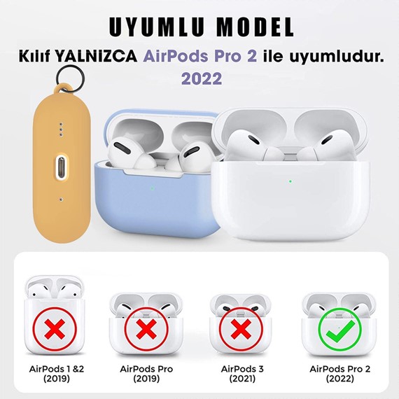 Microsonic AirPods Pro 2 Nesil Kılıf Litchi Texture Açık Kahverengi 2