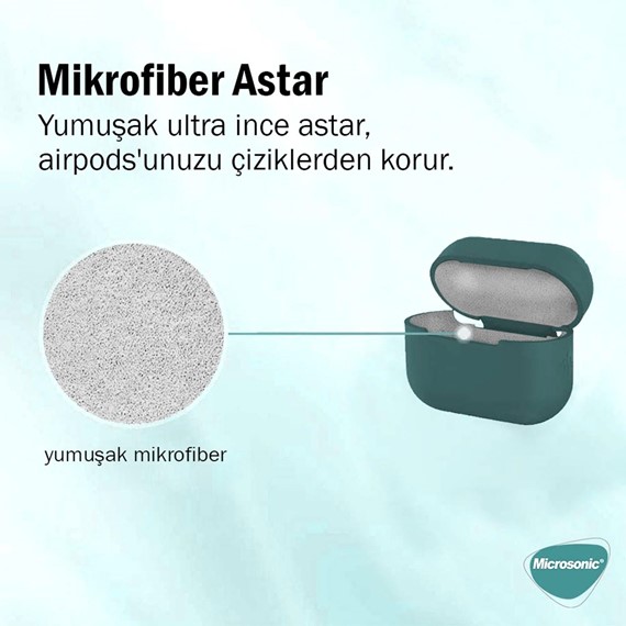 Microsonic AirPods Pro 2 Nesil Liquid Silicone Lansman Açık Yeşil 4