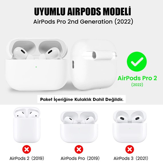 Microsonic AirPods Pro 2 Nesil Kılıf Mat Silikon Beyaz 2