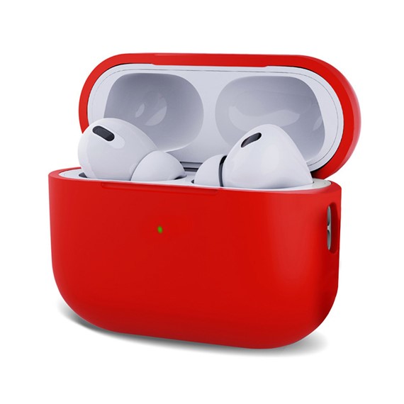 Microsonic AirPods Pro 2 Nesil Kılıf Mat Silikon Kırmızı 1