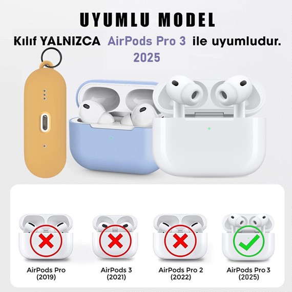 Microsonic AirPods Pro 3 Liquid Silicone Lansman Mor 3