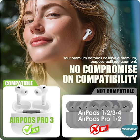 Microsonic AirPods Pro 3 için Kulaklık Uçları - 8 set XS S M L 2