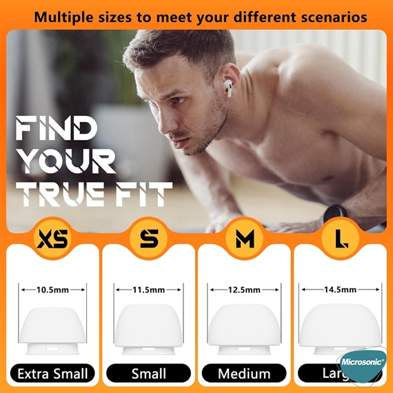 Microsonic AirPods Pro 3 için Kulaklık Uçları - 8 set XS S M L 3