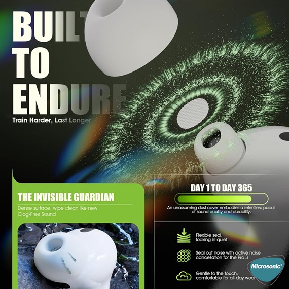 Microsonic AirPods Pro 3 için Kulaklık Uçları - 8 set XS S M L 4