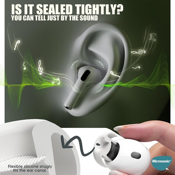 Microsonic AirPods Pro 3 için Kulaklık Uçları - 8 set XS S M L 5