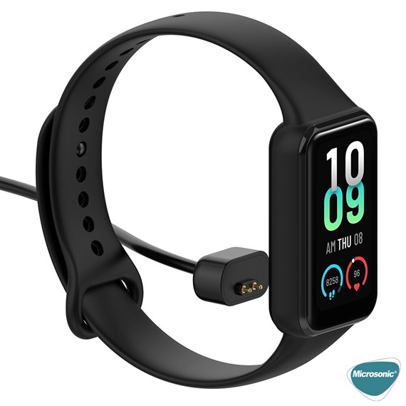 Microsonic Amazfit Band 7 Manyetik USB Şarj Kablosu Siyah 2