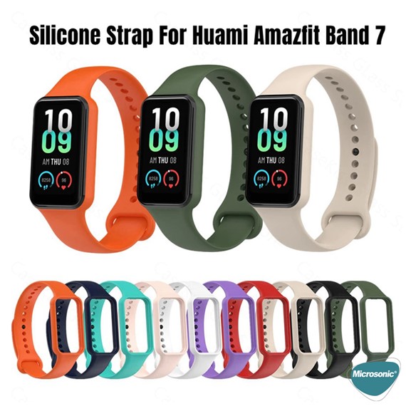 Microsonic Amazfit Band 7 Silikon Kordon Turuncu 3