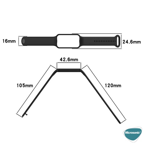 Microsonic Amazfit Band 7 Silikon Kordon Turuncu 5