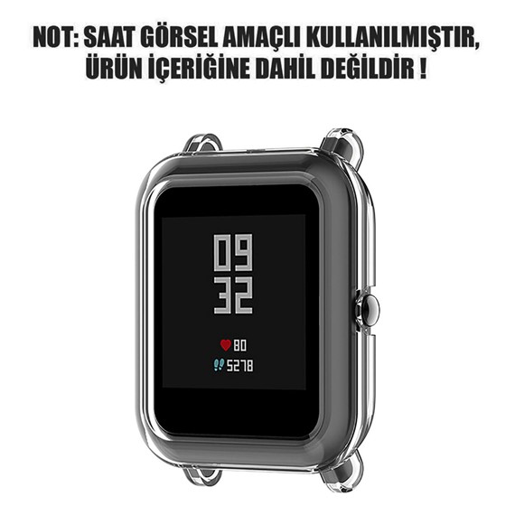 Microsonic Amazfit Bip Kılıf 360 Full Round Soft Silicone Şeffaf 2