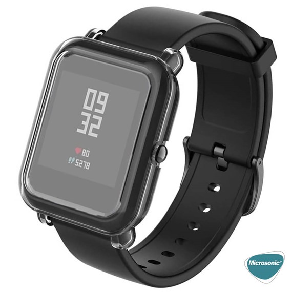 Microsonic Amazfit Bip Kılıf 360 Full Round Soft Silicone Şeffaf 3